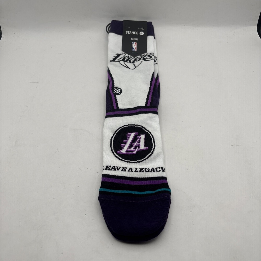Stance NBA Los Angeles Lakers City Edition Crew Socks White Size L (9-13) New